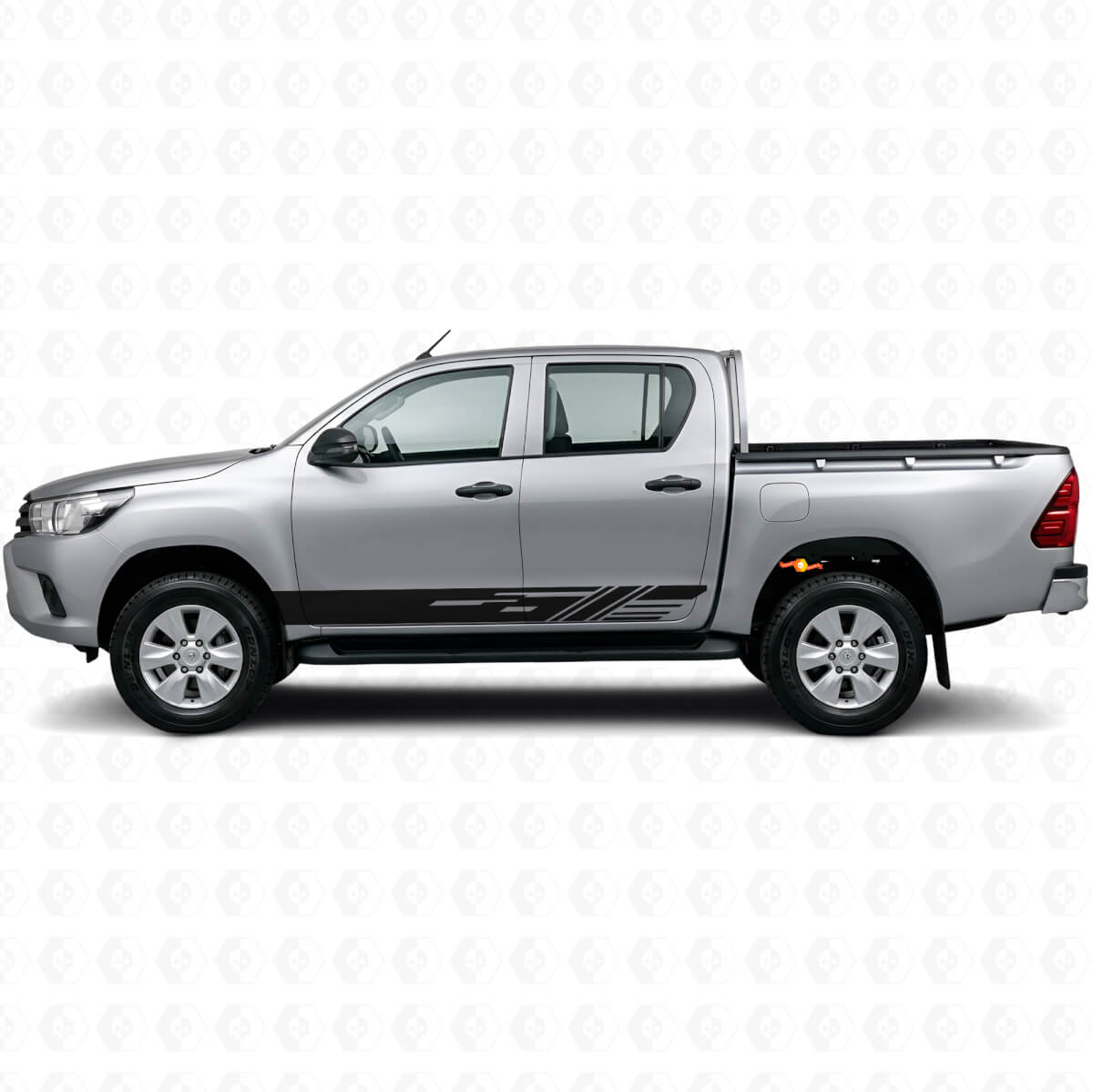 Calcomanía de vinilo con franjas decoradas para el panel lateral de Toyota Hilux 2015+