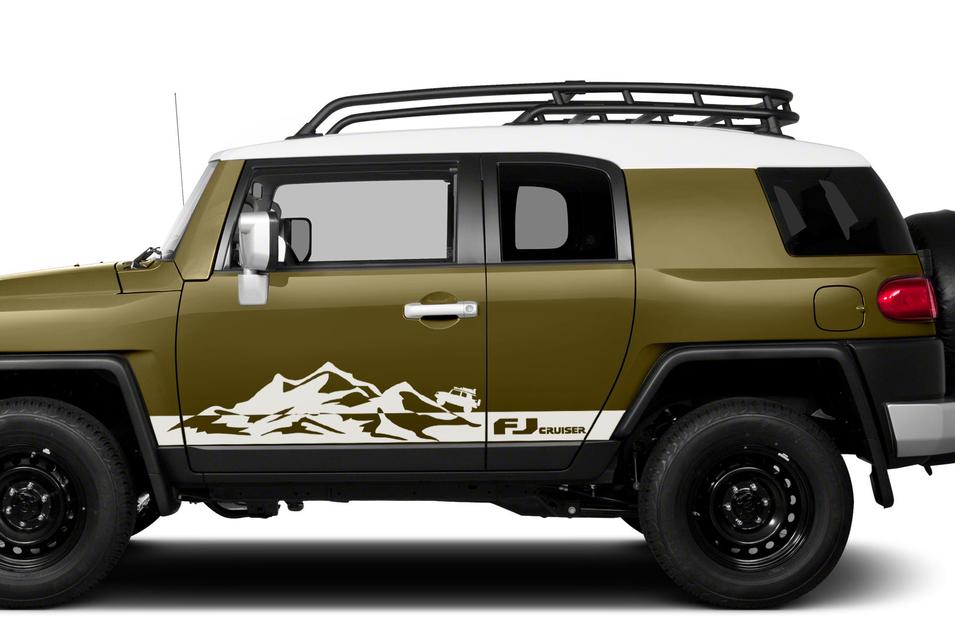 Adhesivo lateral vinilo estilo montaña con logotipo FJ para Toyota FJ Cruiser