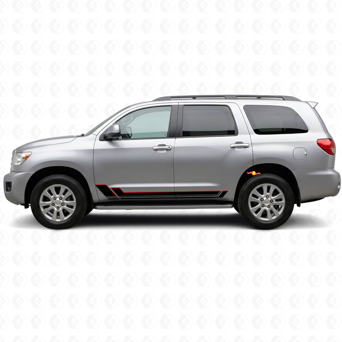 Kit de calcomanías de vinilo con franjas gemelas para paneles laterales para Toyota Sequoia 2007-2022