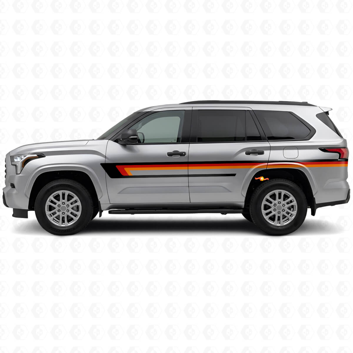 Calcomanía de vinilo de rayas triples para la puerta lateral de Toyota Sequoia 2022+