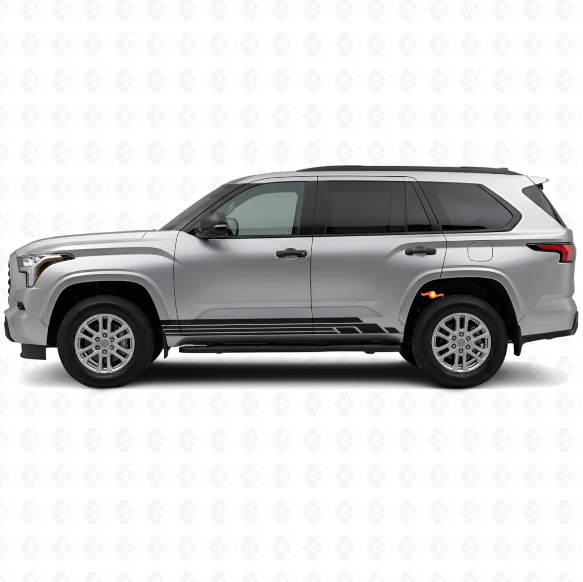 Kit de calcomanías de vinilo de franjas curvas para paneles laterales para Toyota Sequoia 2022+