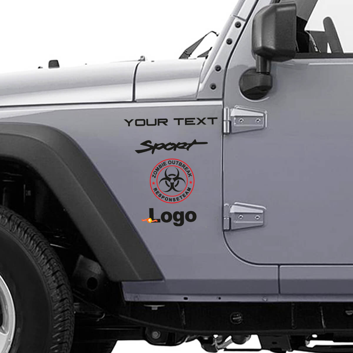 Calcomanía de vinilo del equipo de respuesta ante brotes zombies para Jeep Wrangler Rubicon