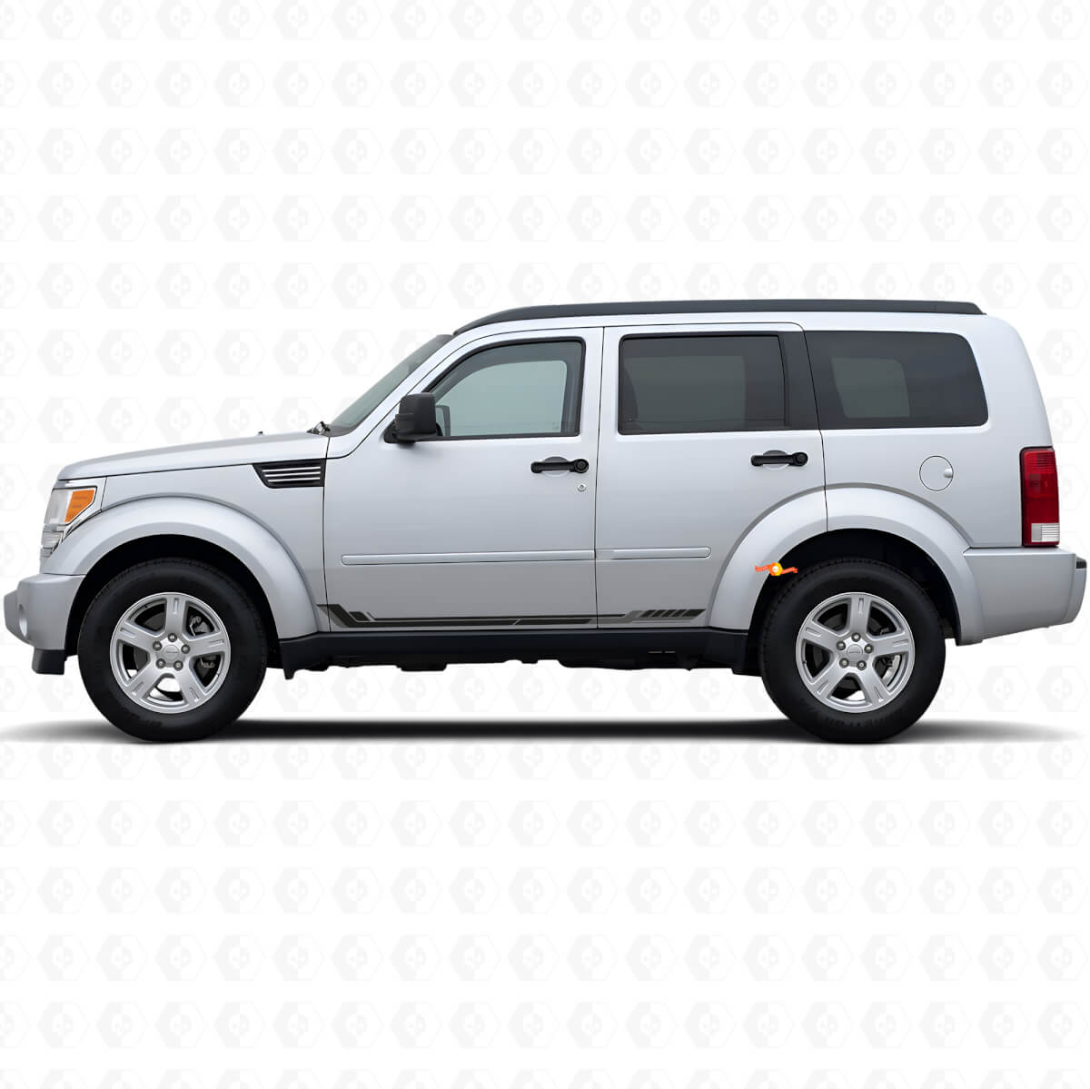Calcomanía de vinilo de rayas laterales estilo racing para Dodge Nitro 2007-2011