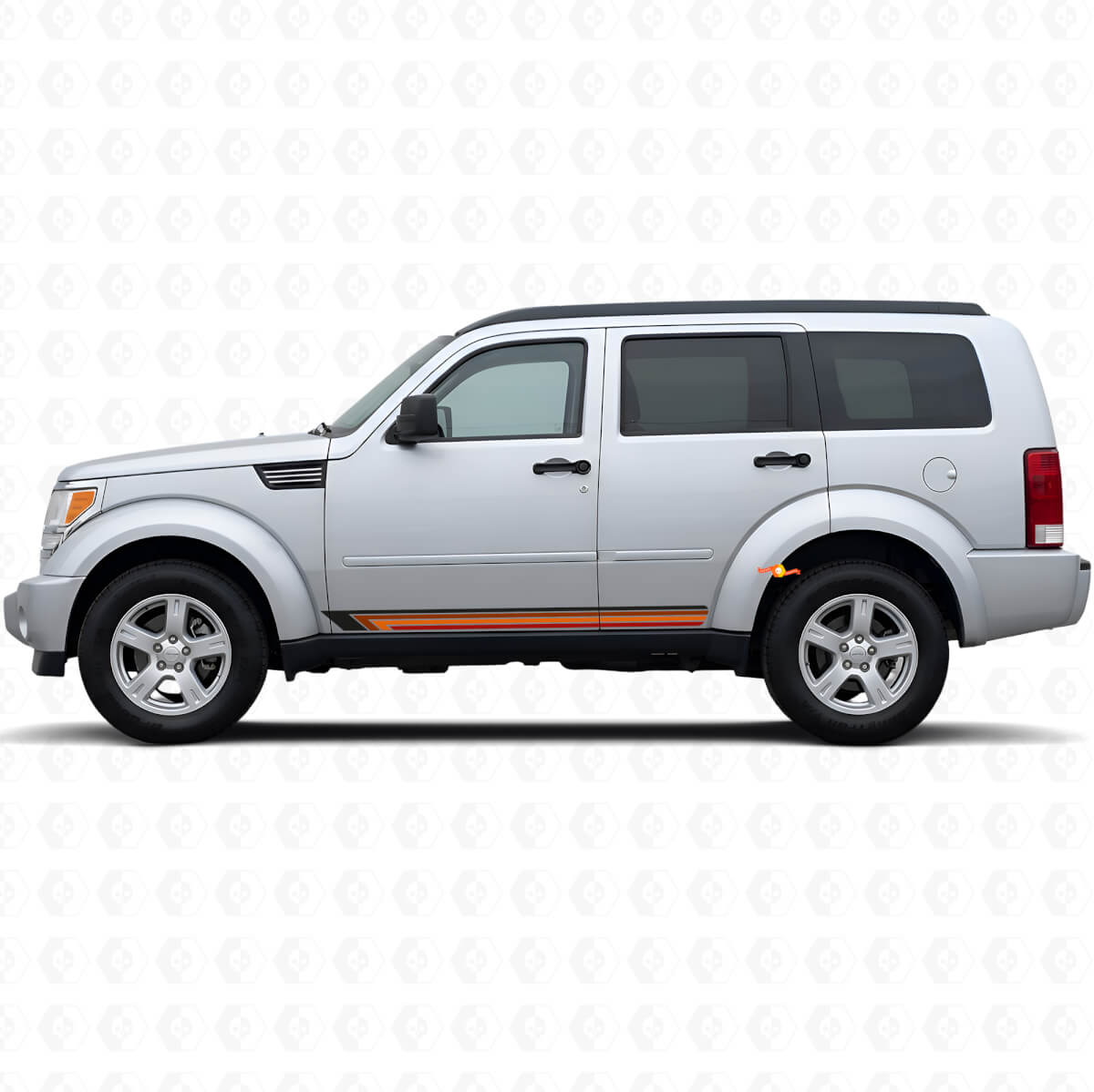 Calcomanía lateral de vinilo de rayas rectas vintage para Dodge Nitro 2007-2011