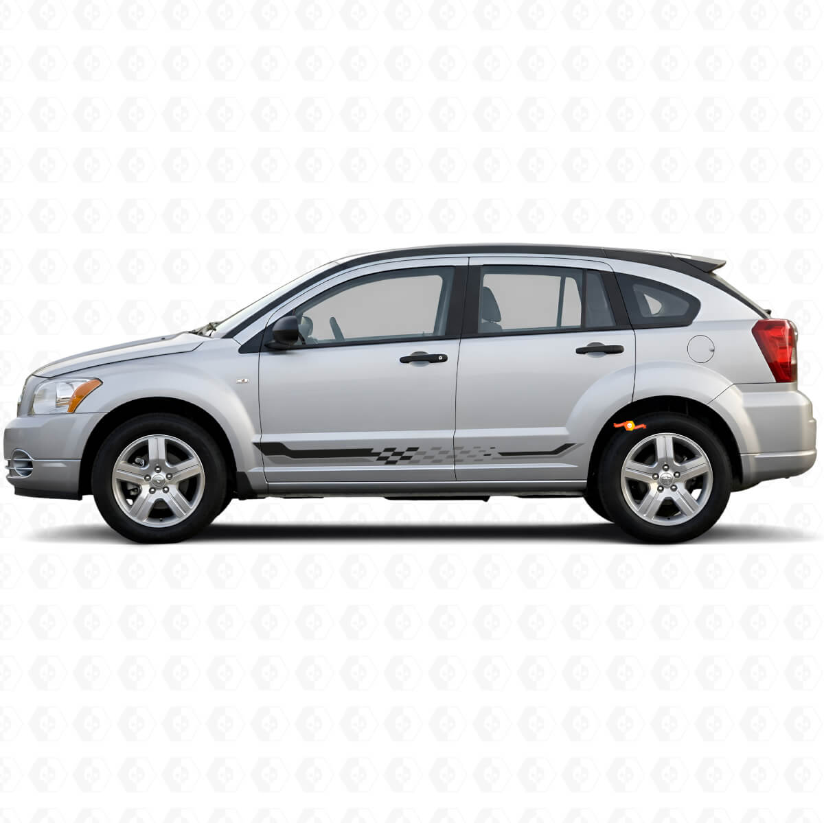 Calcomanía de Vinilo de Rayas Laterales a Cuadros para Dodge Caliber 2007-2012