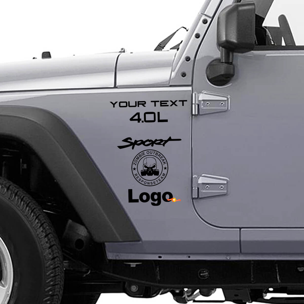 Kit de Calcomanías de Vinilo Equipo de Respuesta a Brotes Zombi para Jeep Wrangler Rubicon
