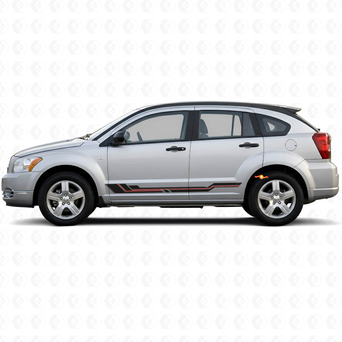Calcomanía de vinilo de panel lateral con franjas curvas para Dodge Caliber 2007-2012