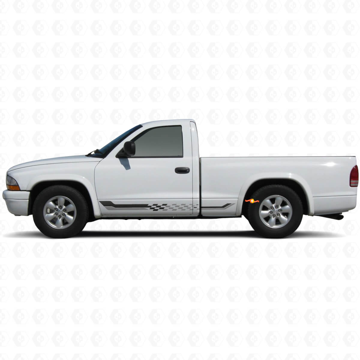 Calcomanía de Vinilo con Rayas Laterales de Bandera a Cuadros para Dodge Dakota 1997-2004