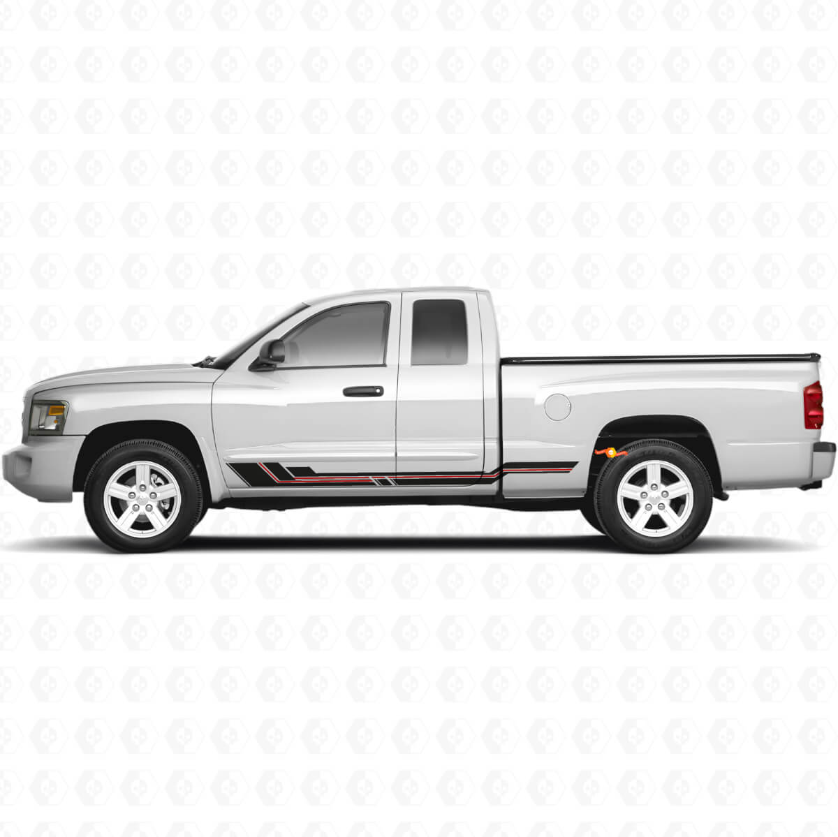 Calcomanía de vinilo con franjas curvas para paneles laterales de Dodge Dakota 2005-2011