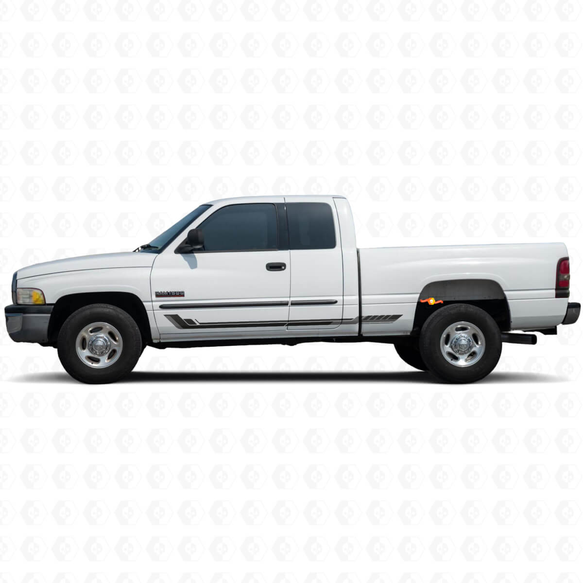 Calcomanía de vinilo con franjas laterales estilo racing para Dodge Ram 1500 1994-2001