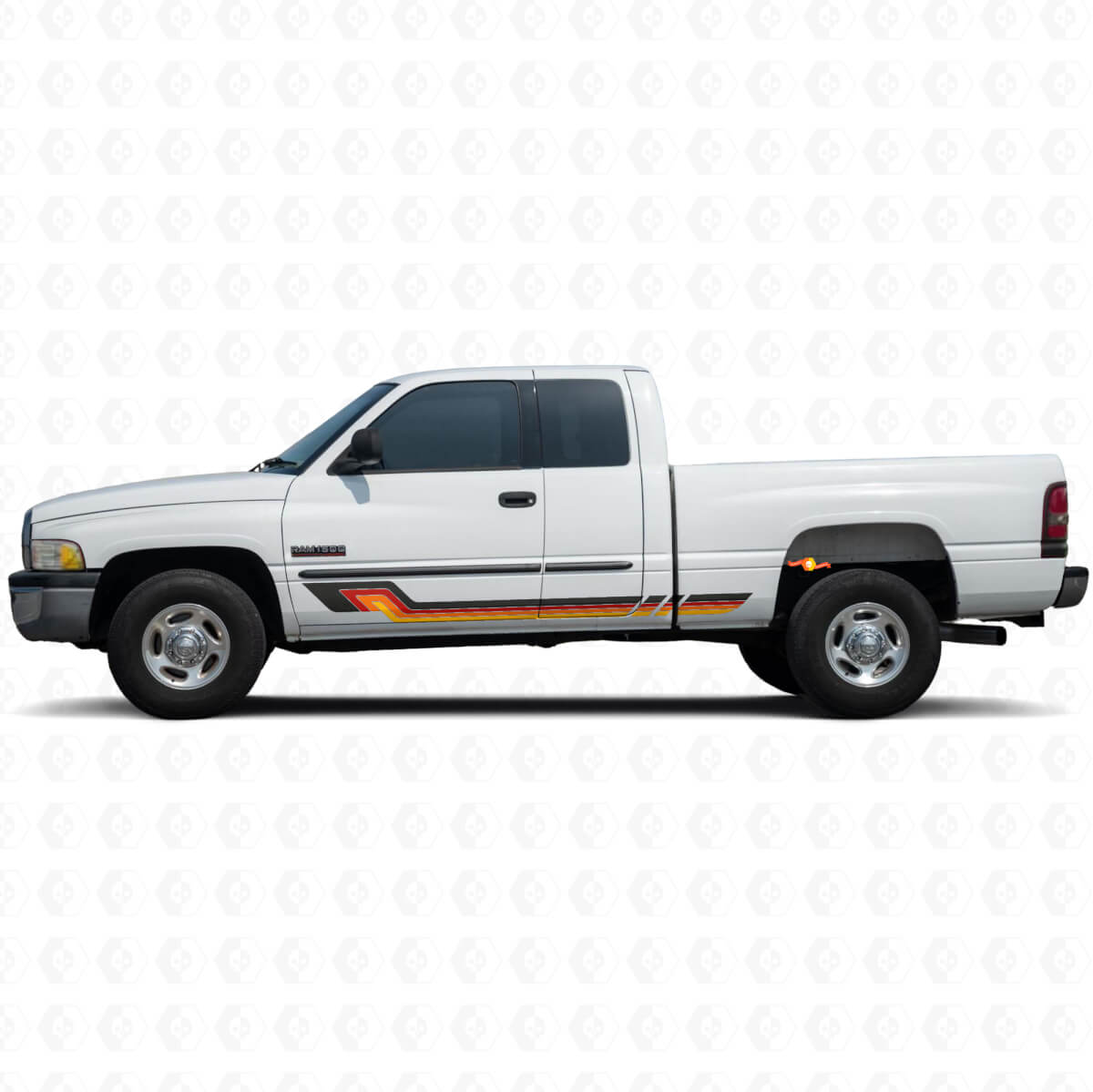Calcomanía de vinilo con franjas laterales de estilo vintage para Dodge Ram 1500 1994-2001