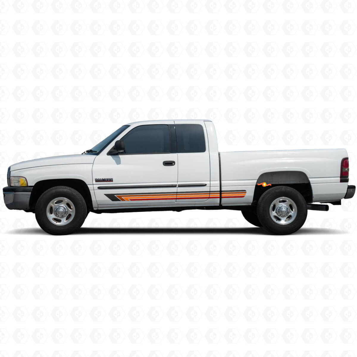 Calcomanía lateral de vinilo con rayas rectas vintage para Ram 1500 1994-2001