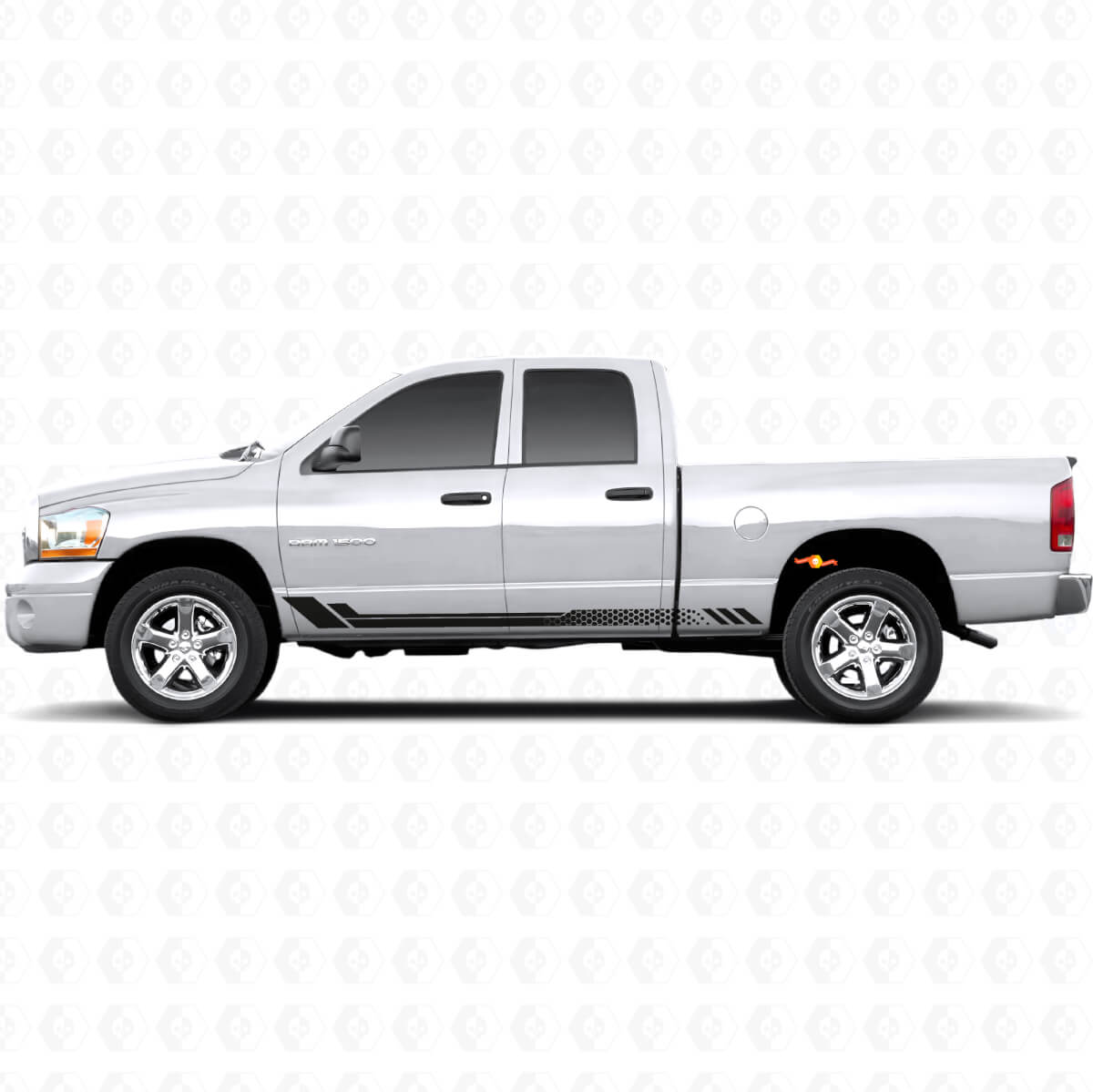 Calcomanía lateral de vinilo con rayas de panal para Dodge Ram 1500 2002-2008