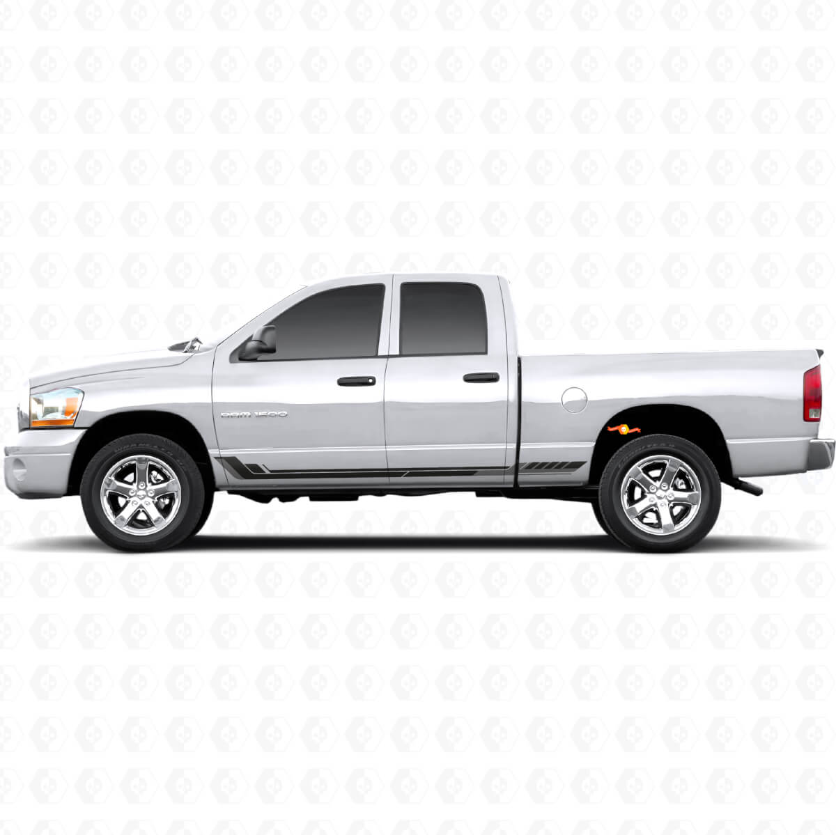 Calcomanía de vinilo con franjas laterales estilo racing para Dodge Ram 1500 2002-2008
