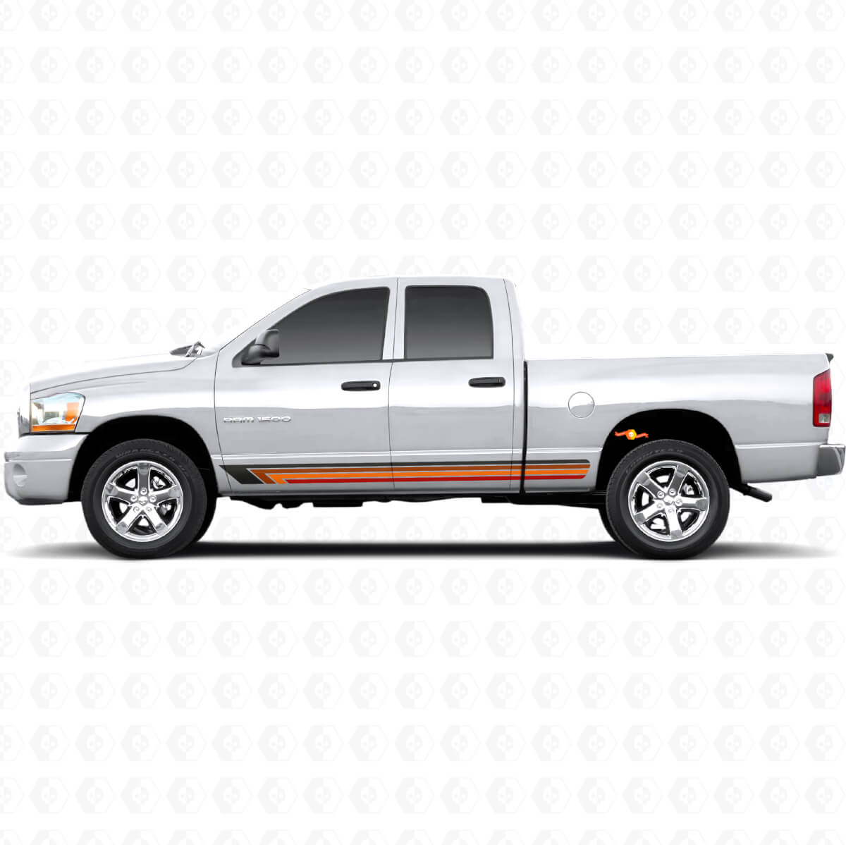 Adhesivo de Vinilo Lateral de Rayas Rectas Vintage para Ram 1500 2002-2008