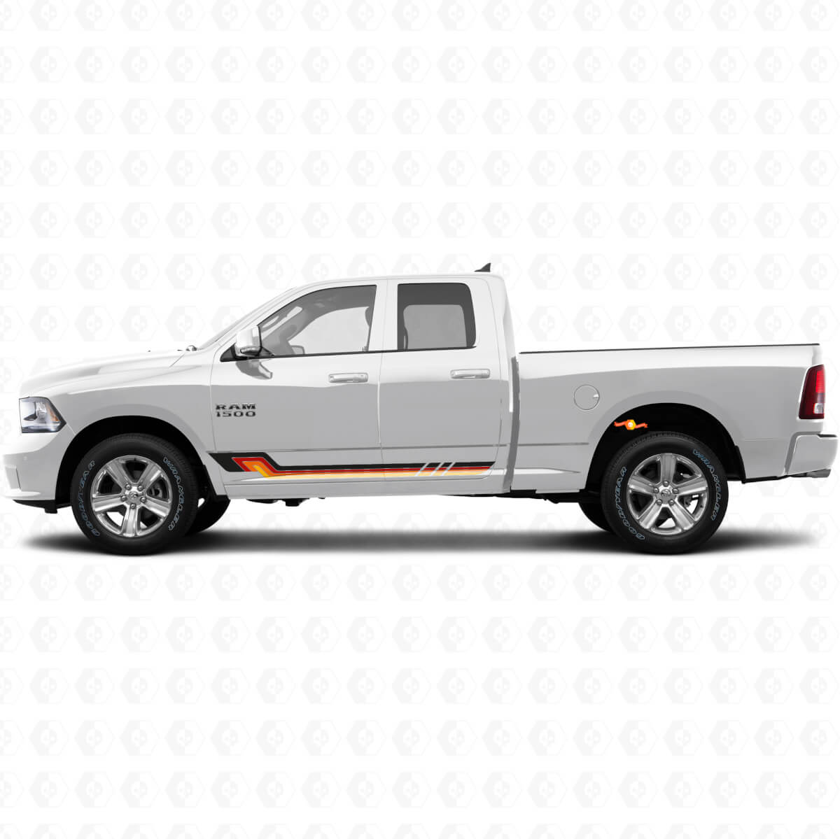 Calcomanía de vinilo con franjas laterales estilo vintage para Dodge Ram 1500 2011-2018