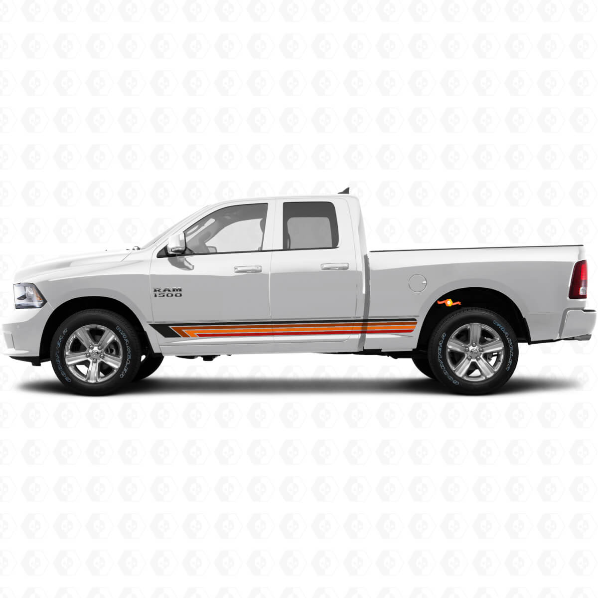 Vinilos Laterales de Rayas Rectas Vintage para Ram 1500 2011-2018