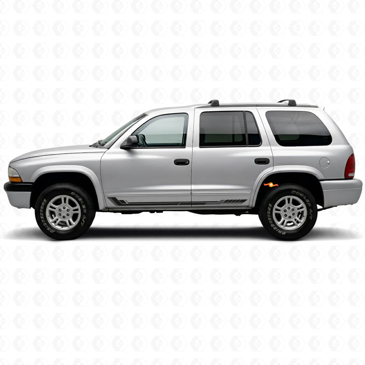 Calcomanía de vinilo con franjas laterales estilo racing para Dodge Durango 1998-2003
