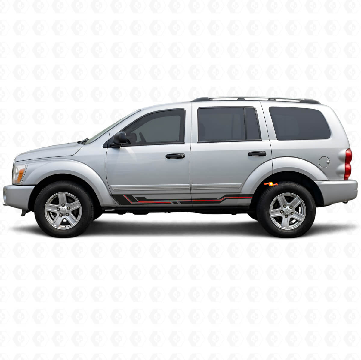 Calcomanía de vinilo para paneles laterales con franjas curvas para Dodge Durango 2004-2009