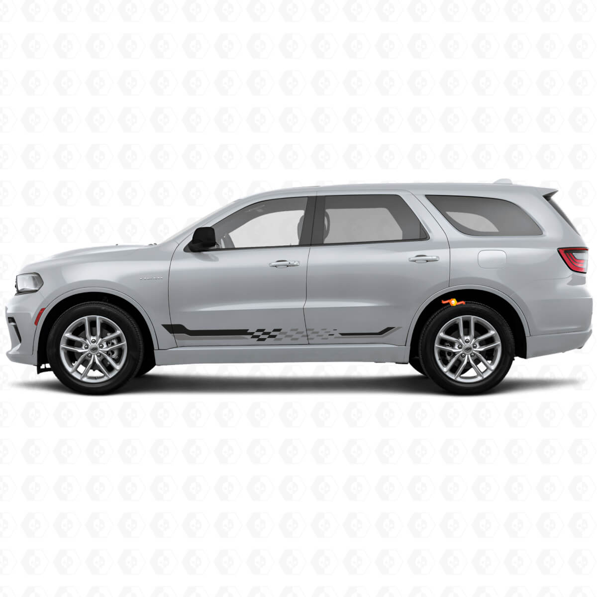 Calcomanía de vinilo con franjas laterales a cuadros para Dodge Durango 2011+