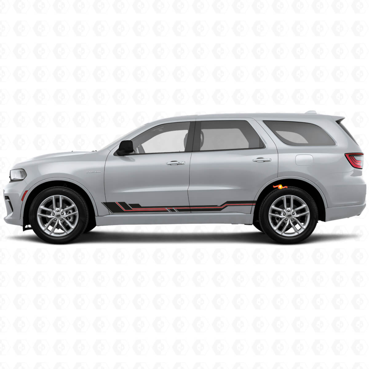 Calcomanía de vinilo para paneles laterales con franjas curvas para Dodge Durango 2011+