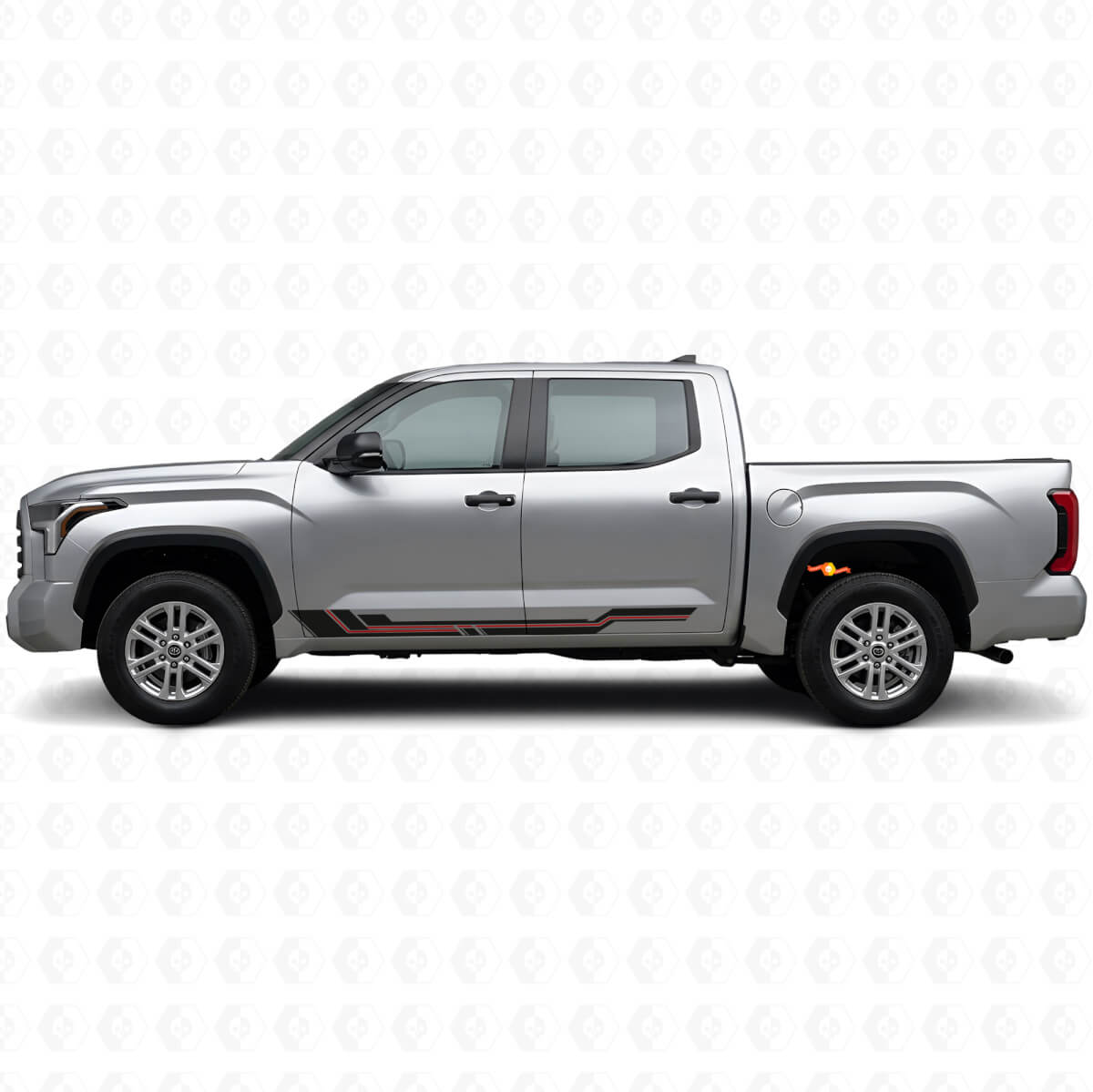 Calcomanía de vinilo con franjas curvas para paneles laterales de Toyota Tundra 2022+