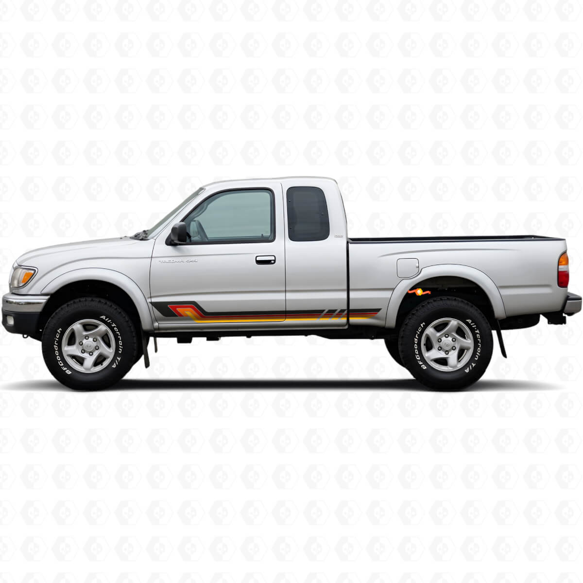 Vinilo adhesivo de franjas laterales estilo vintage para Toyota Tacoma 1995-2004