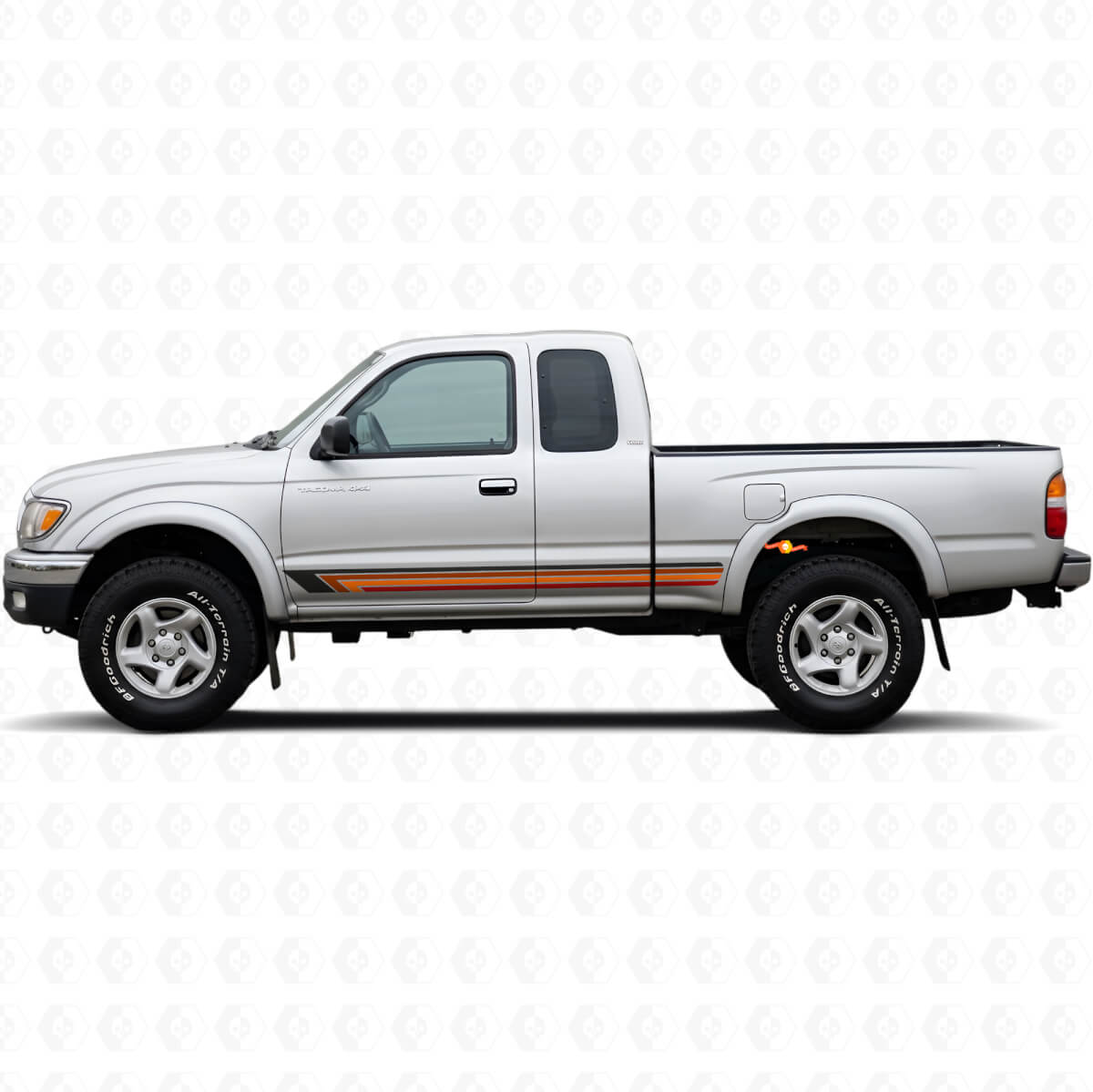 Calcomanía lateral de vinilo de rayas rectas vintage para Toyota Tacoma 1995-2004