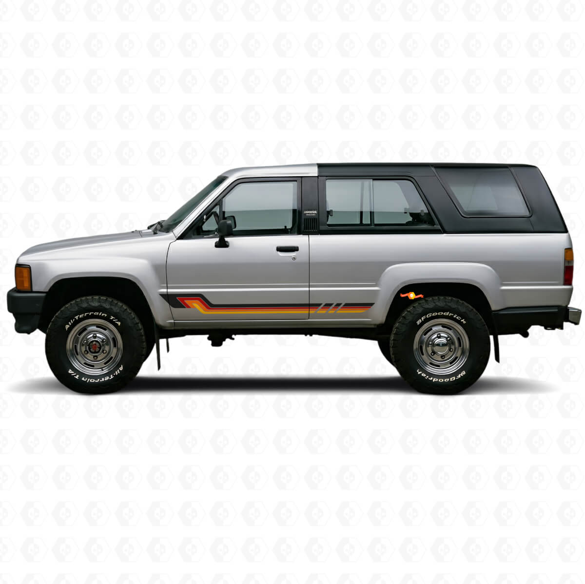 Adhesivo Vinilo de Rayas Laterales Estilo Vintage para Toyota 4Runner 1984-1989
