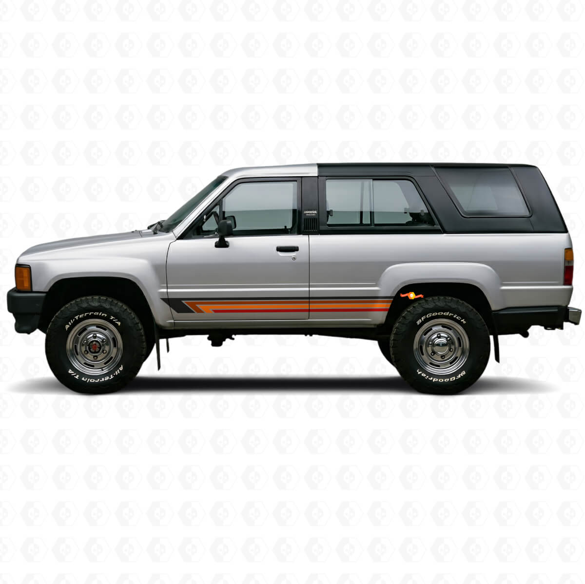 Calcomanía lateral de vinilo con franjas rectas vintage para Toyota 4Runner 1984-1989
