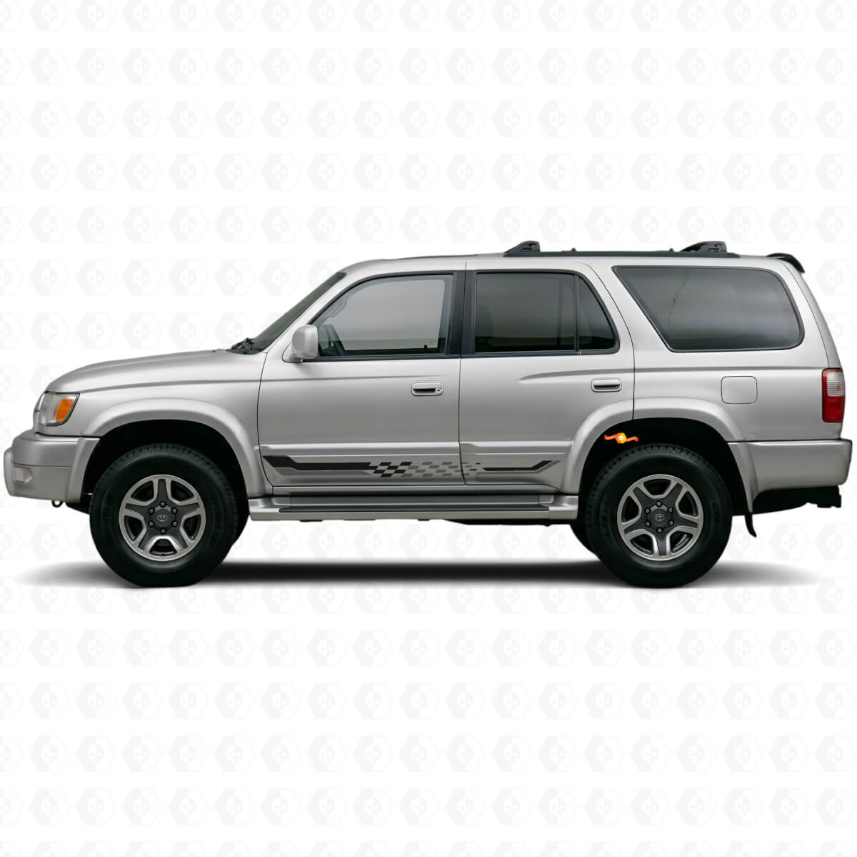 Calcomanía de vinilo con franjas laterales de bandera a cuadros para Toyota 4Runner 1995-2002