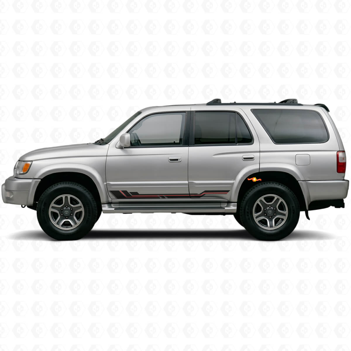 Calcomanía de vinilo con franjas curvas para paneles laterales de Toyota 4Runner 1995-2002