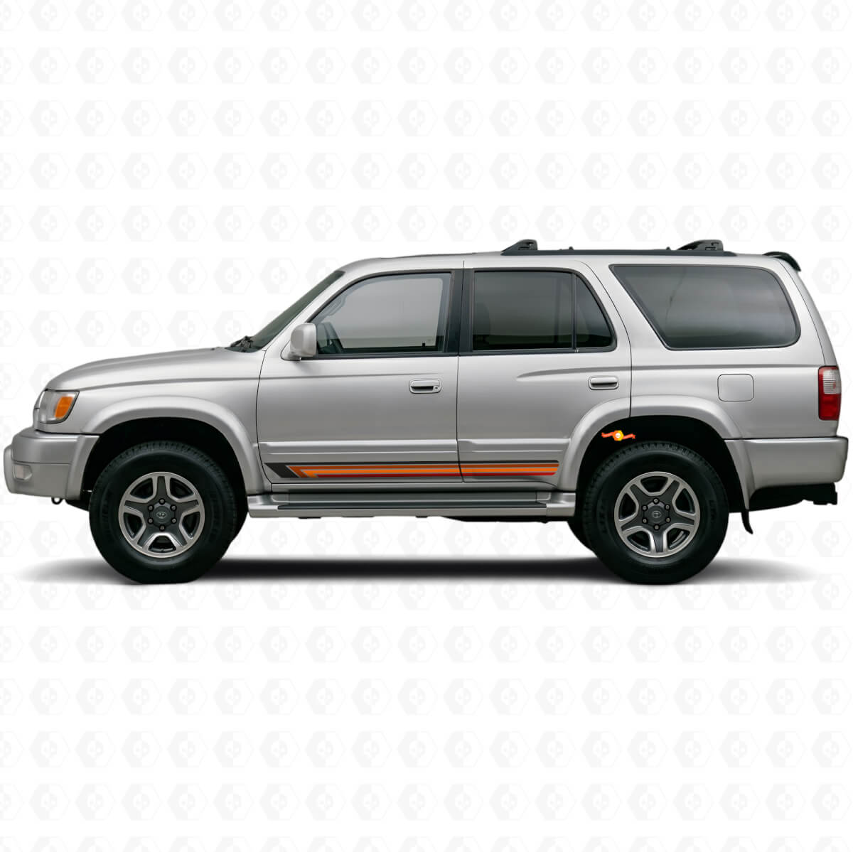 Calcomanía lateral de vinilo de rayas rectas vintage para Toyota 4Runner 1995-2002