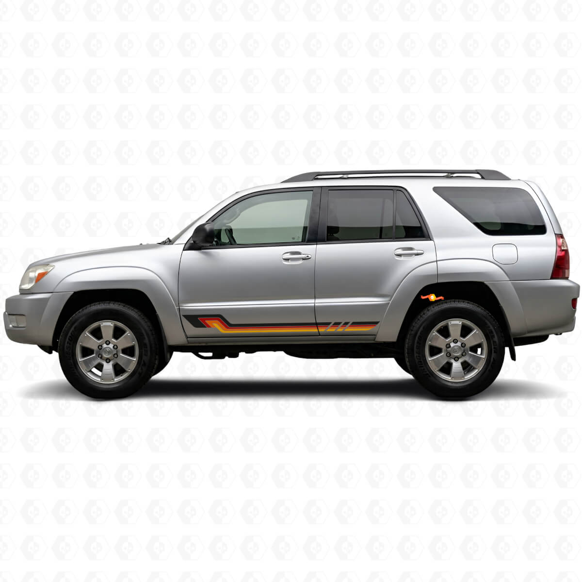 Calcomanía de vinilo con franjas laterales de estilo vintage para Toyota 4Runner 2002-2009