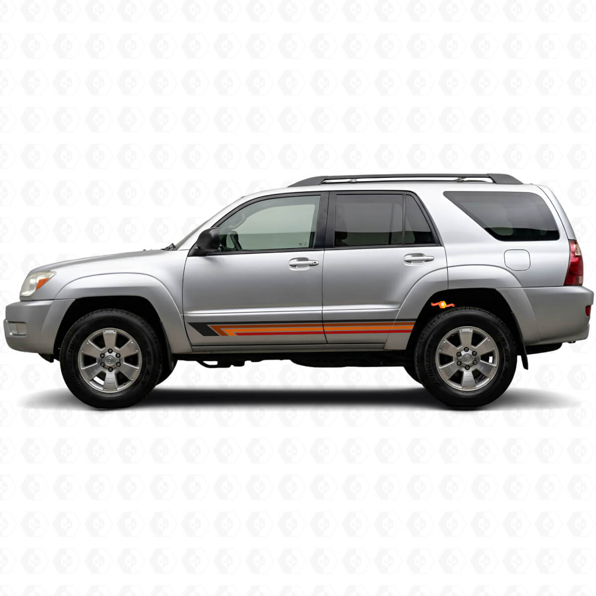 Calcomanía lateral de vinilo con franjas rectas vintage para Toyota 4Runner 2002-2009
