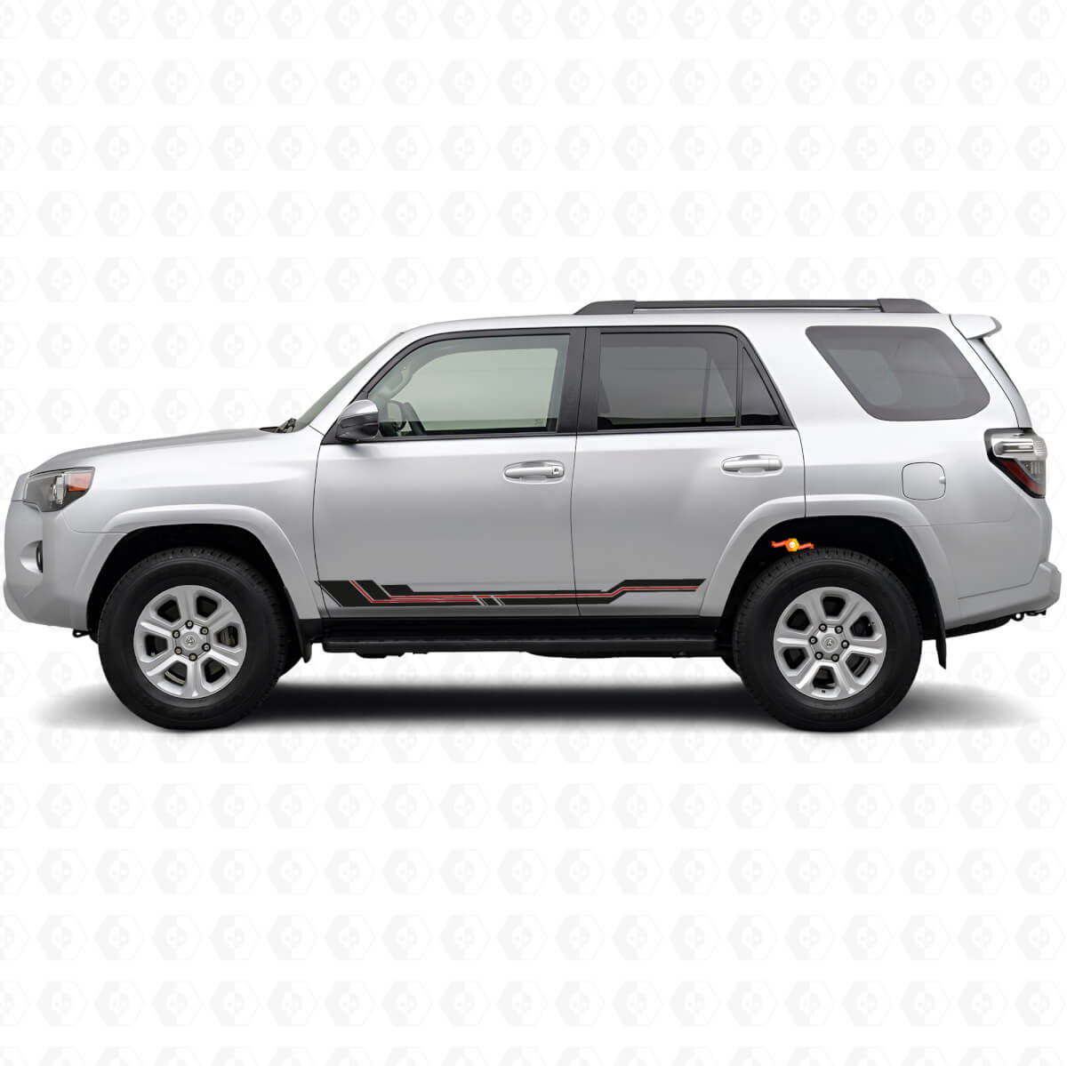 Calcomanía de vinilo para panel lateral con franjas curvas para Toyota 4Runner 2009-2024