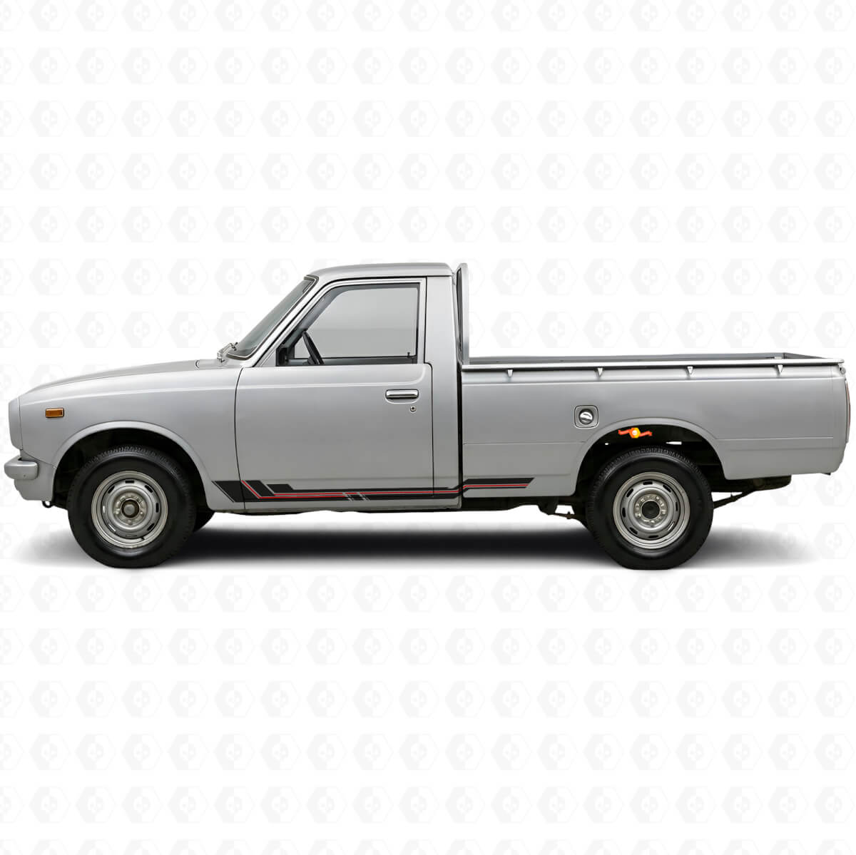 Calcomanía de vinilo para paneles laterales con rayas curvas para Toyota Hilux 1968-1972