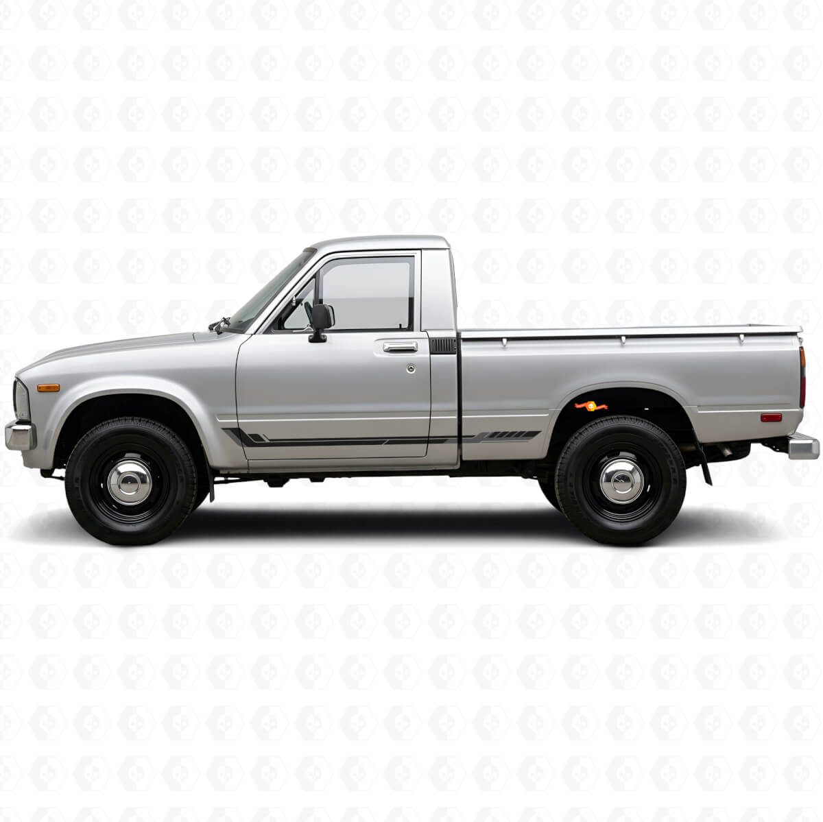 Calcomanía de vinilo con franjas laterales estilo racing para Toyota Hilux 1978-1983