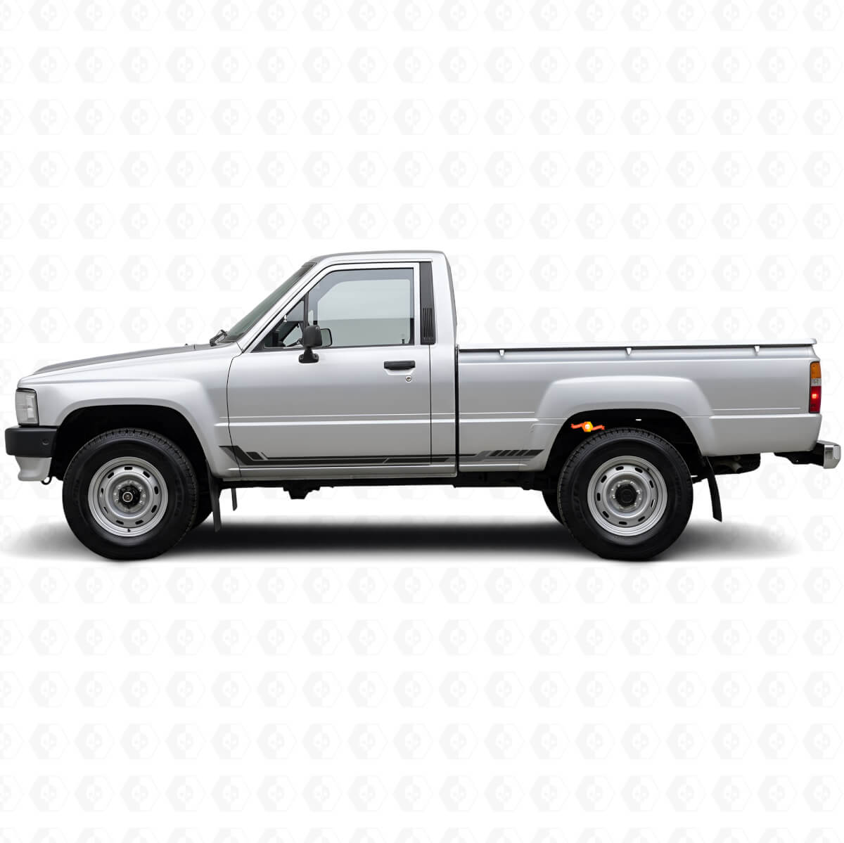 Calcomanía de vinilo con franjas laterales estilo racing para Toyota Hilux 1983-1988