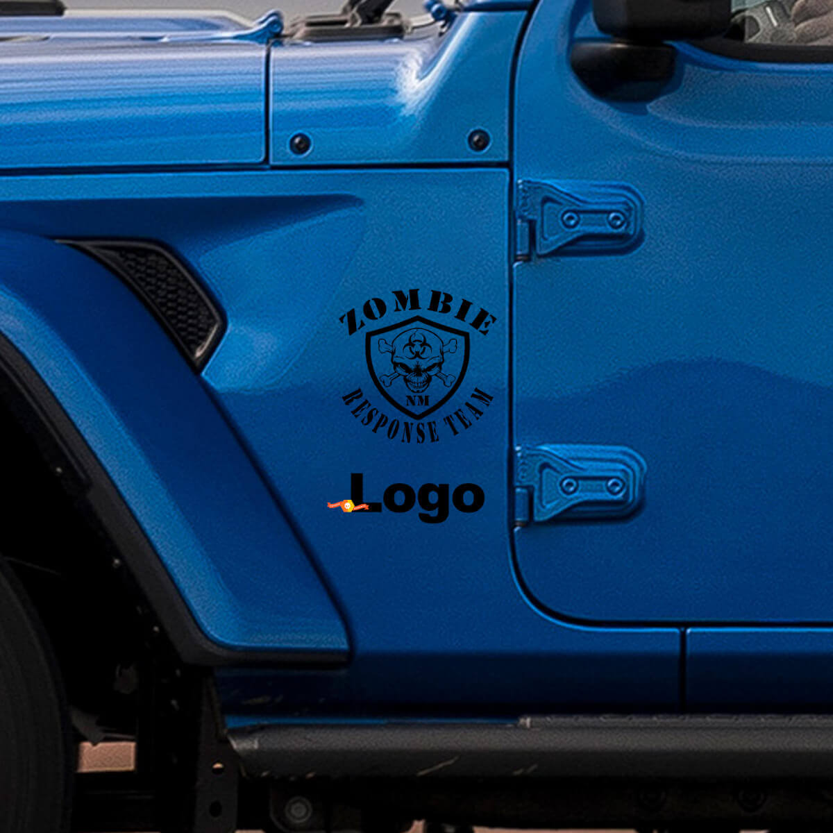 Calcomanía de Vinilo Logotipo del Equipo de Respuesta a Brotes Zombi para Jeep Wrangler Rubicon