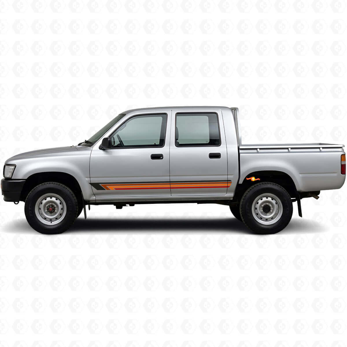 Calcomanía de vinilo lateral con franjas rectas vintage para Toyota Hilux 1988-1997