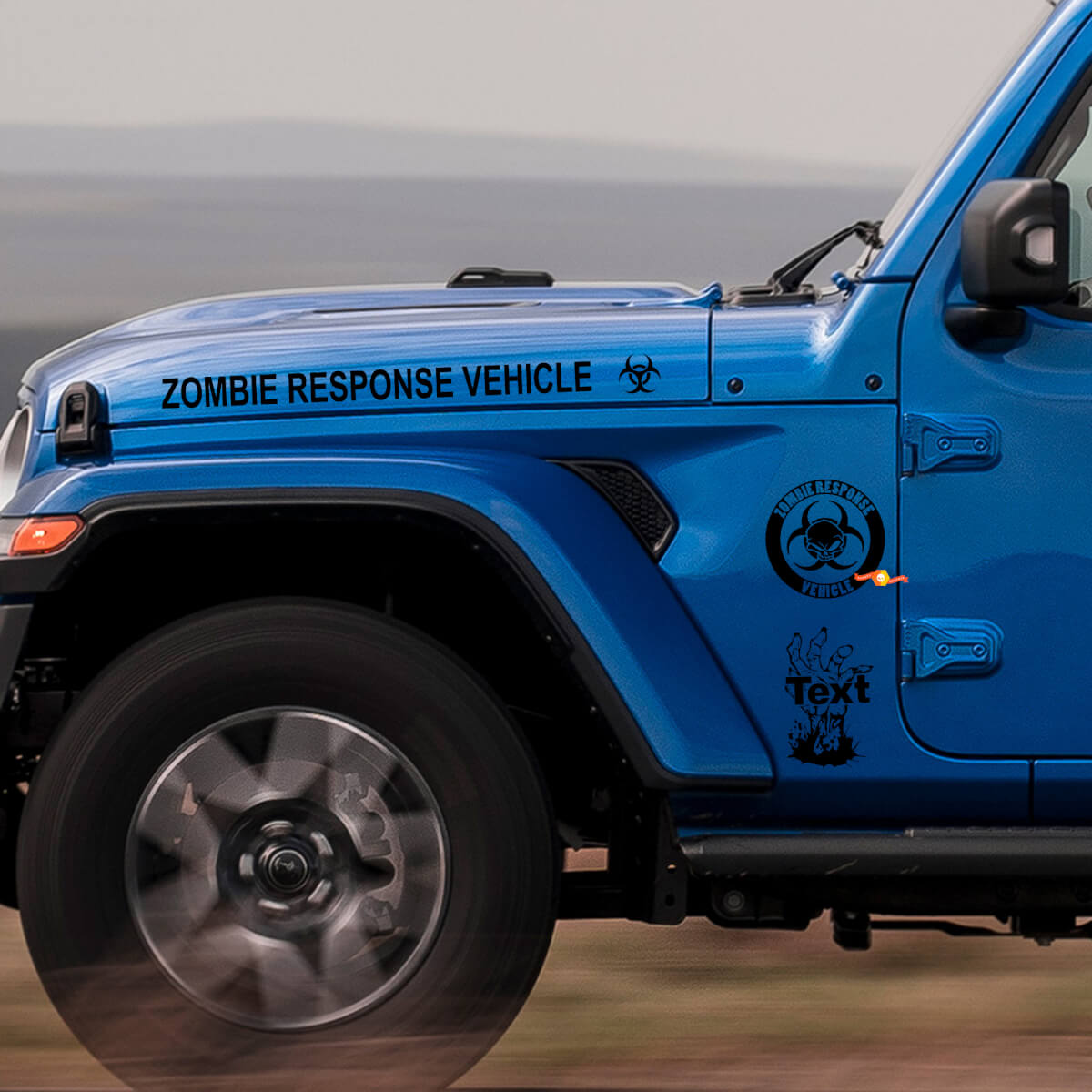 Kit de Calcomanías de Vinilo con Logo del Equipo de Respuesta a Brotes de Zombies para Jeep Wrangler Rubicon