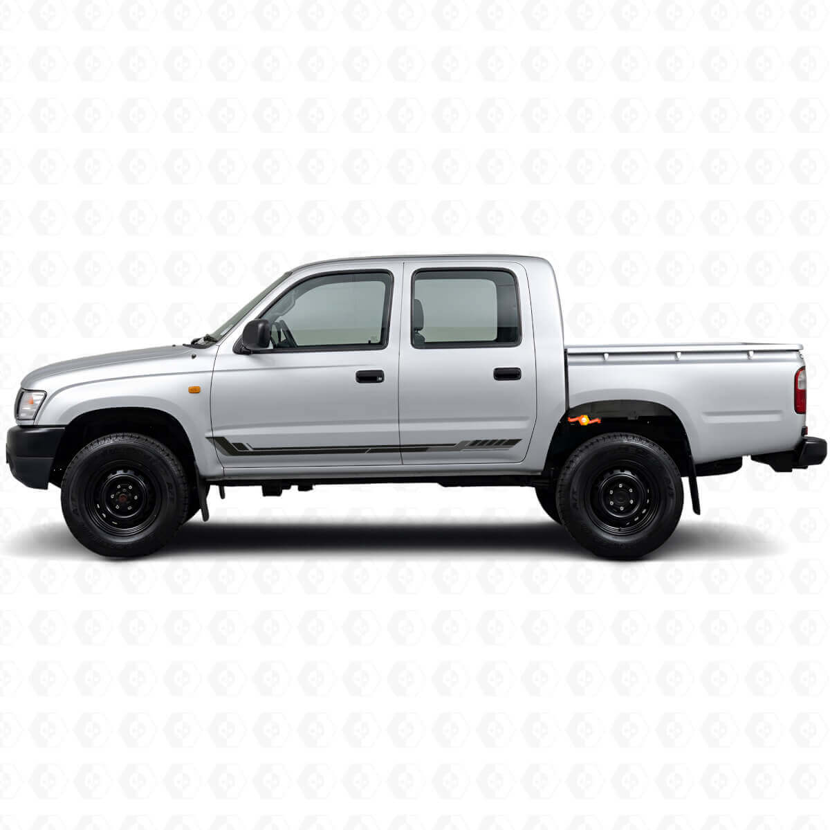 Calcomanía de vinilo con franjas laterales estilo racing para Toyota Hilux 1997-2004