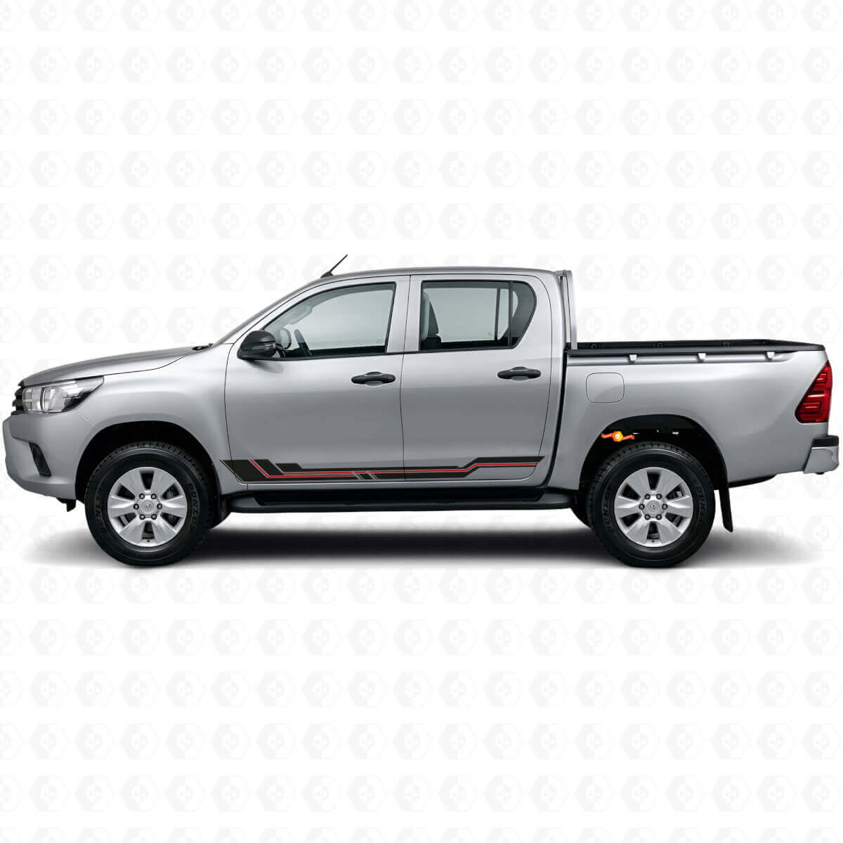 Calcomanía de vinilo con franjas curvas para panel lateral de Toyota Hilux 2015+