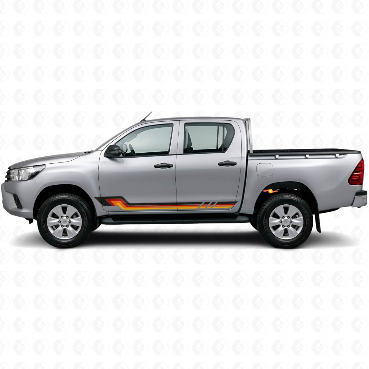 Calcomanía de vinilo de franjas laterales estilo vintage para Toyota Hilux 2015+