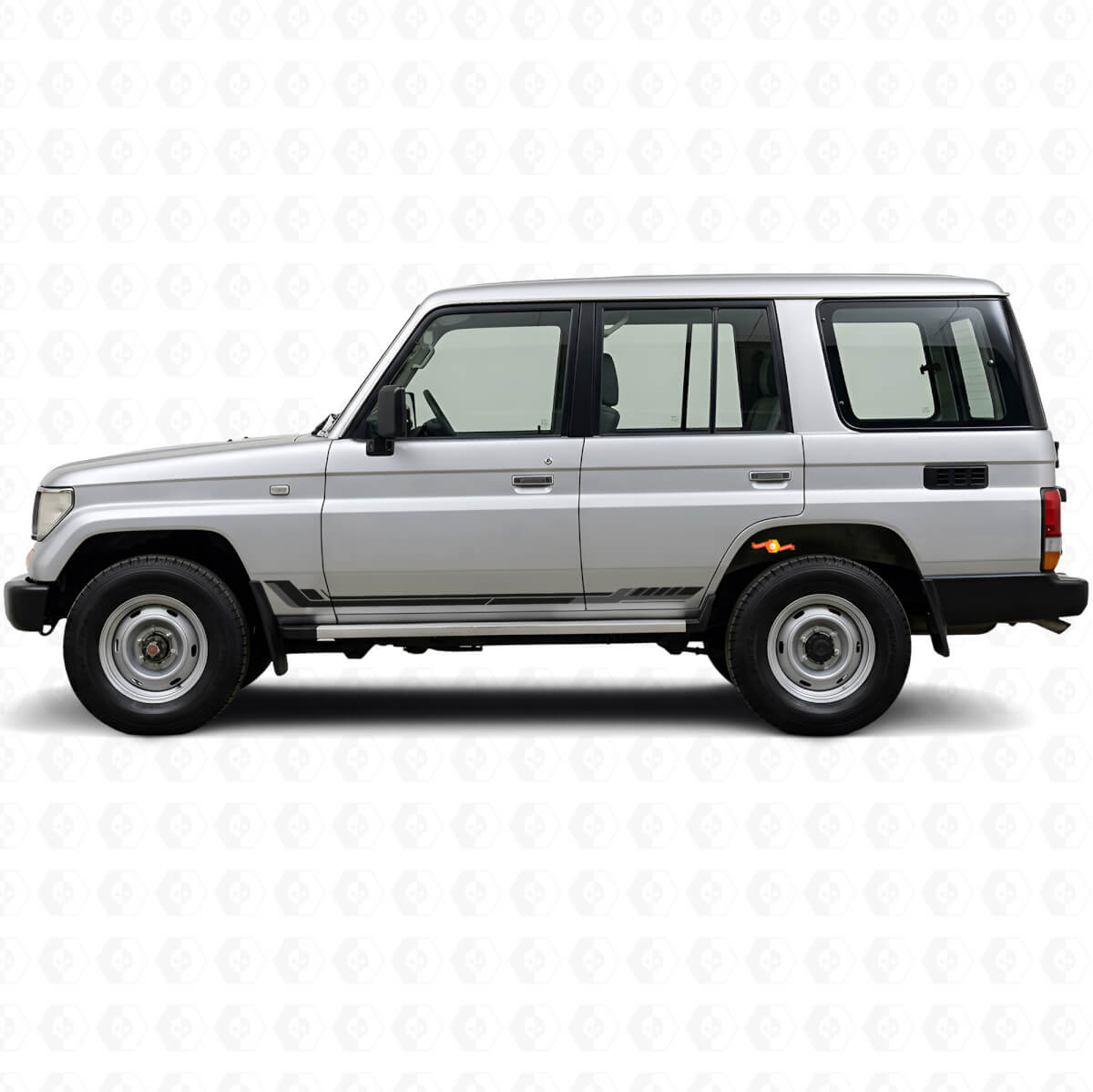 Vinilo adhesivo de franjas laterales estilo racing para Toyota Land Cruiser Prado 1990-1996