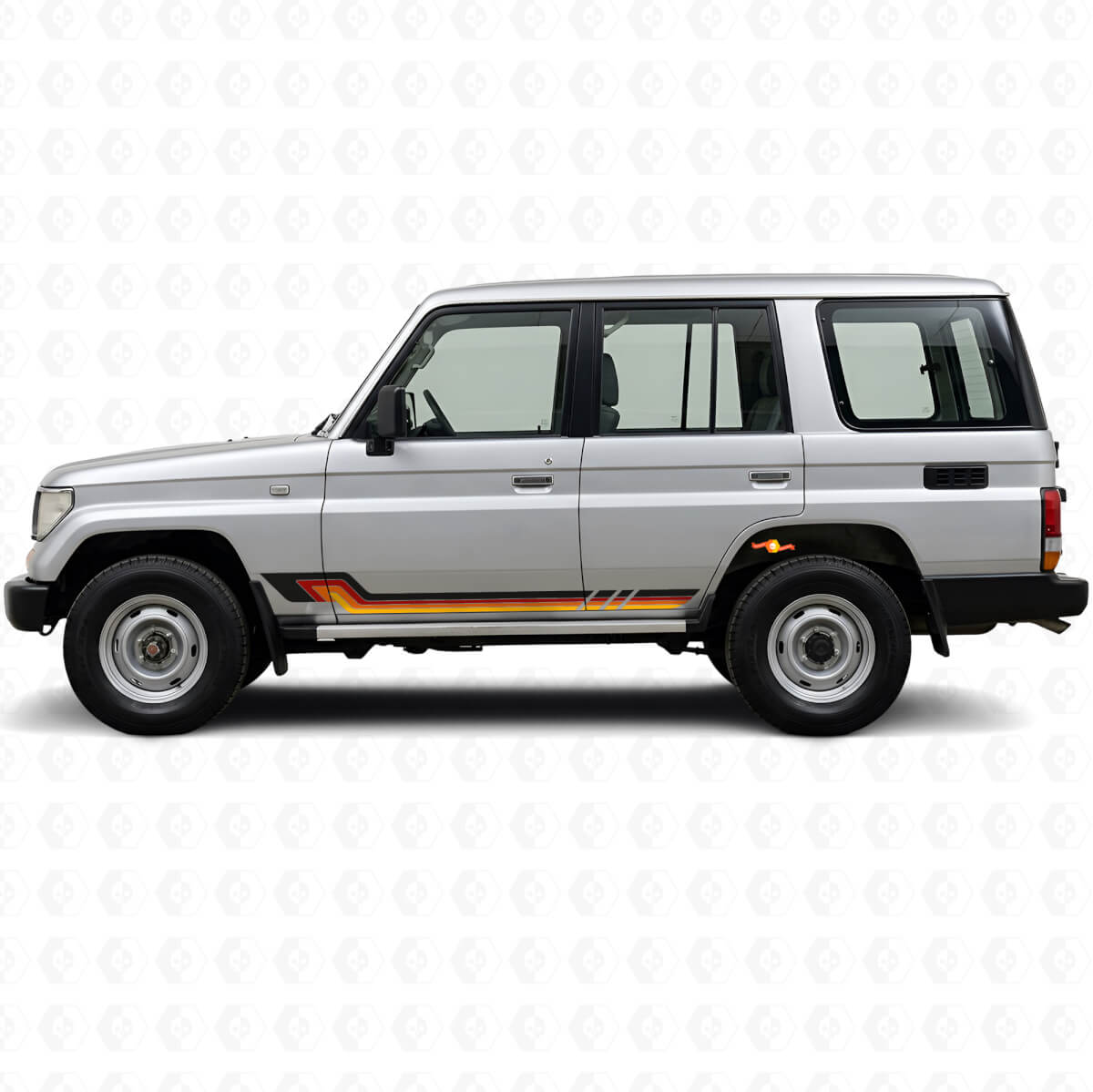Calcomanía de vinilo con franjas laterales estilo vintage para Toyota Land Cruiser Prado 1990-1996