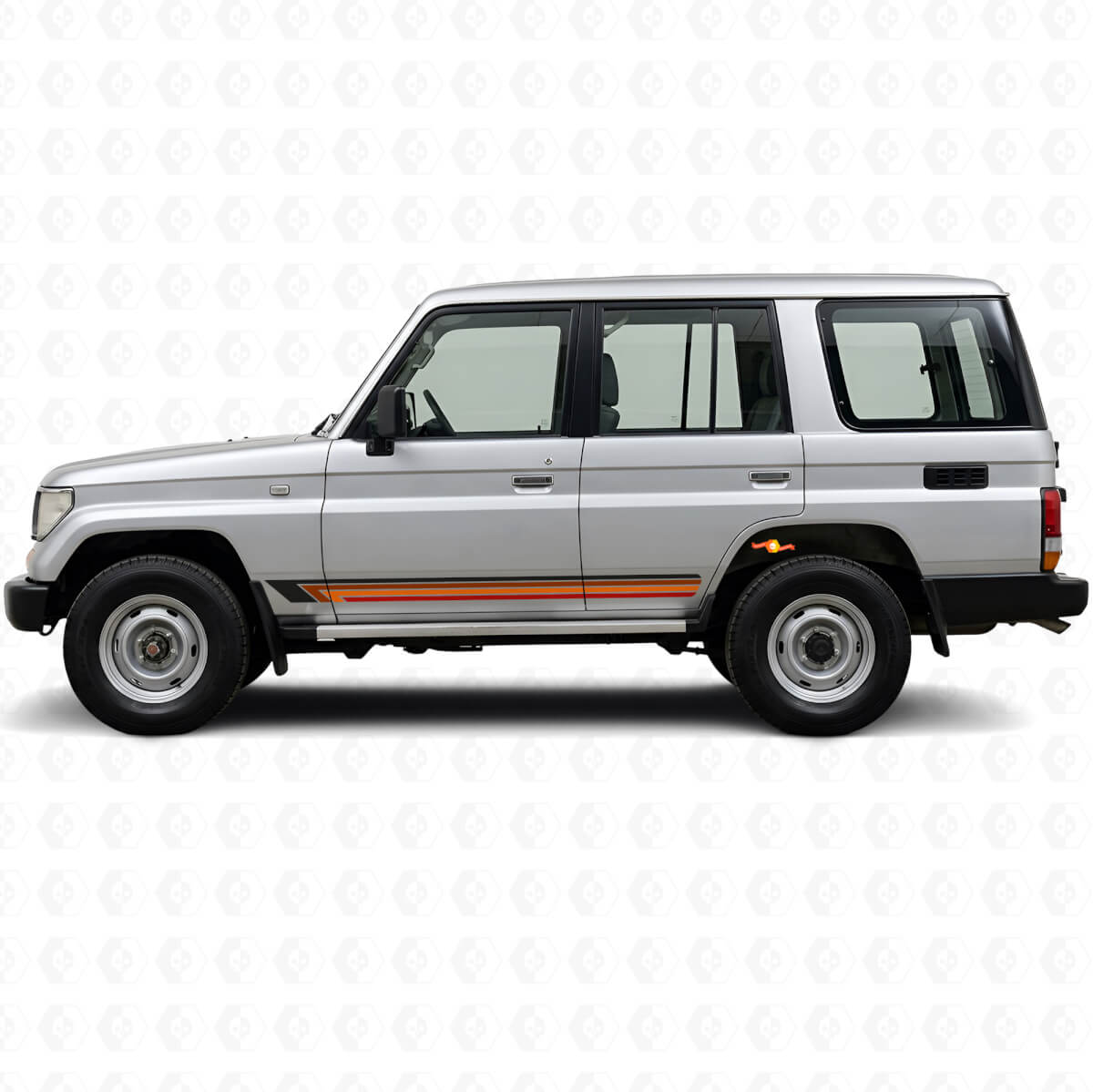 Calcomanía lateral de vinilo con rayas rectas vintage para Toyota Land Cruiser Prado 1990-1996