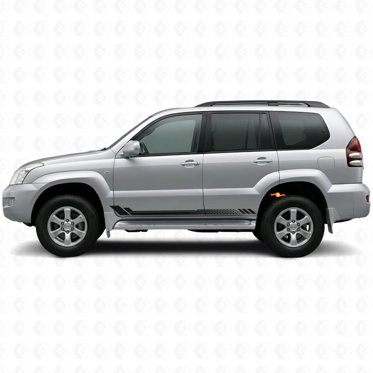 Calcomanía lateral de vinilo con franjas de panal para Toyota Land Cruiser Prado 2002-2009