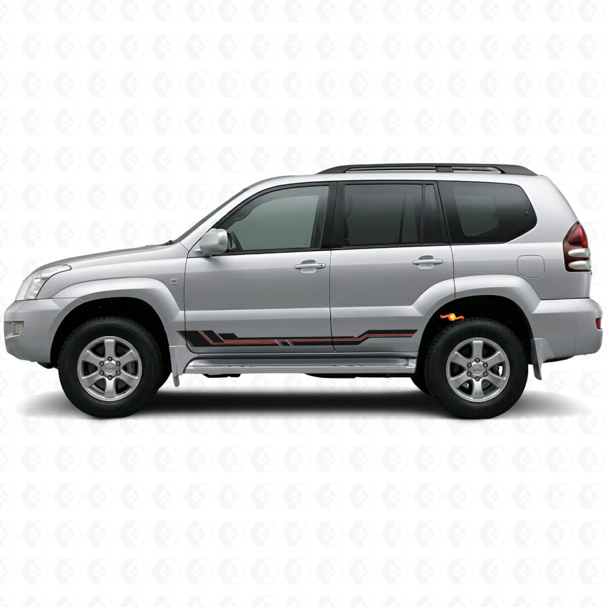Calcomanía de Vinilo para Paneles Laterales con Franjas Curvas para Toyota Land Cruiser Prado 2002-2009